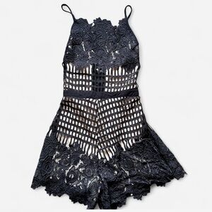 Lush Black Jumpsuit with Geometric Patterns